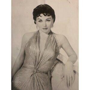 Vintage Jeanne Crain Photo European Actress Black & White 3.5x4.5" Glamour Portr